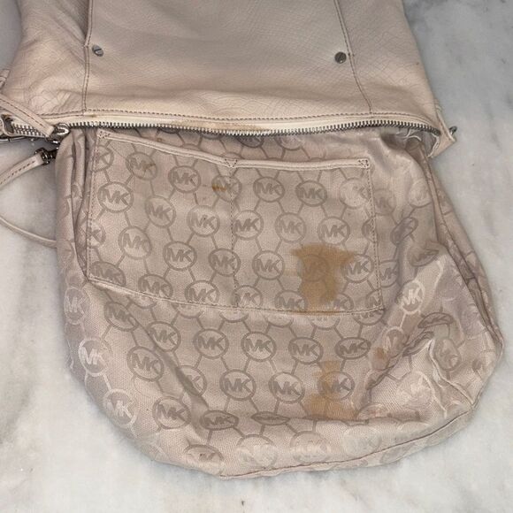 Michael Kors Bag Purse Handbag Leather Snakeskin Embossed Crossbody Shoulder Bag - Picture 11 of 14